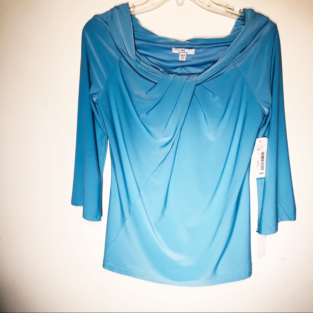 Halston Dusk Blue Blouse